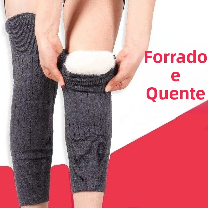 厚みのあるカシミヤ膝パッド男性用冬用暖かい関節保護防寒エクストラロング高齢者向け膝ケア