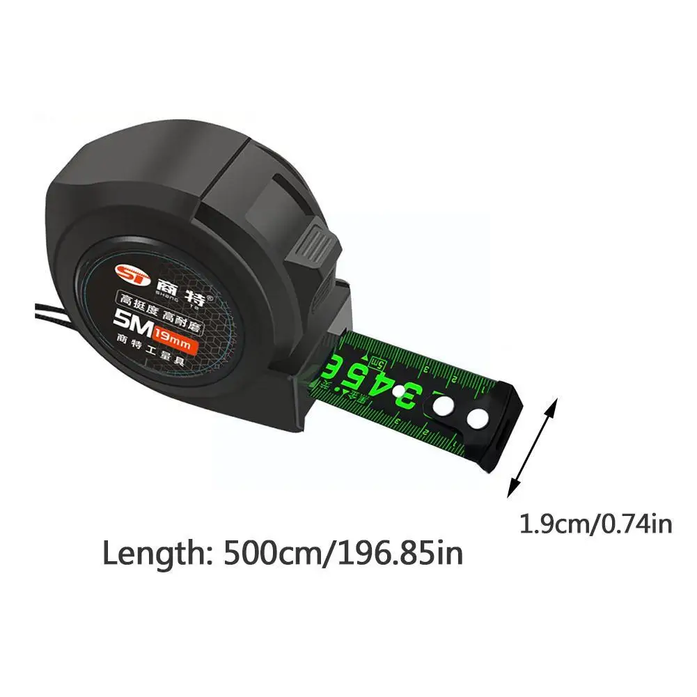 Fluorescent Steel Tape Measure High precision thickened Tape Self-lock tape Wear-resistant Measure Drop-resistant Tool