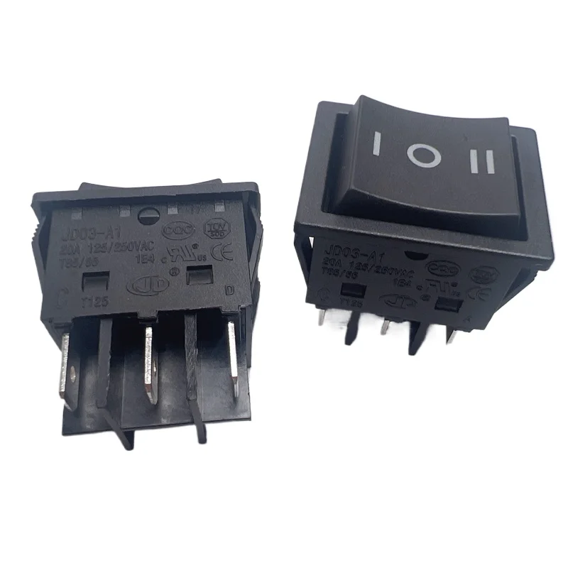 2Pcs JD03-A1 6-Pin Rocker Switch ON-OFF-ON 20A 125/250VAC Latching 3-Position for Welding Machine Motor Forward Reverse