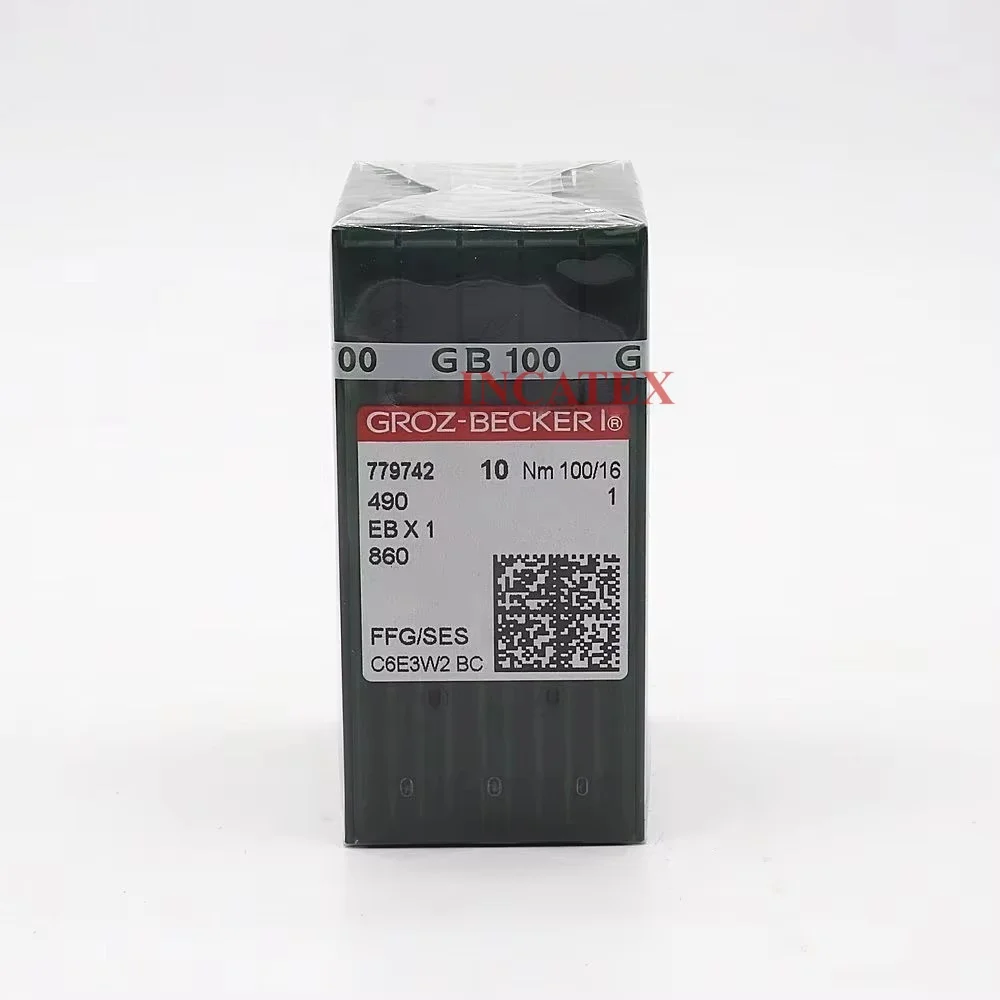 100 Pcs Genuine Groz Beckert Sewing Needle 490 EBX1 860 FFG/SES Nm 90/14 100/16 110/18 120/19 For Industrial Sewing Machine