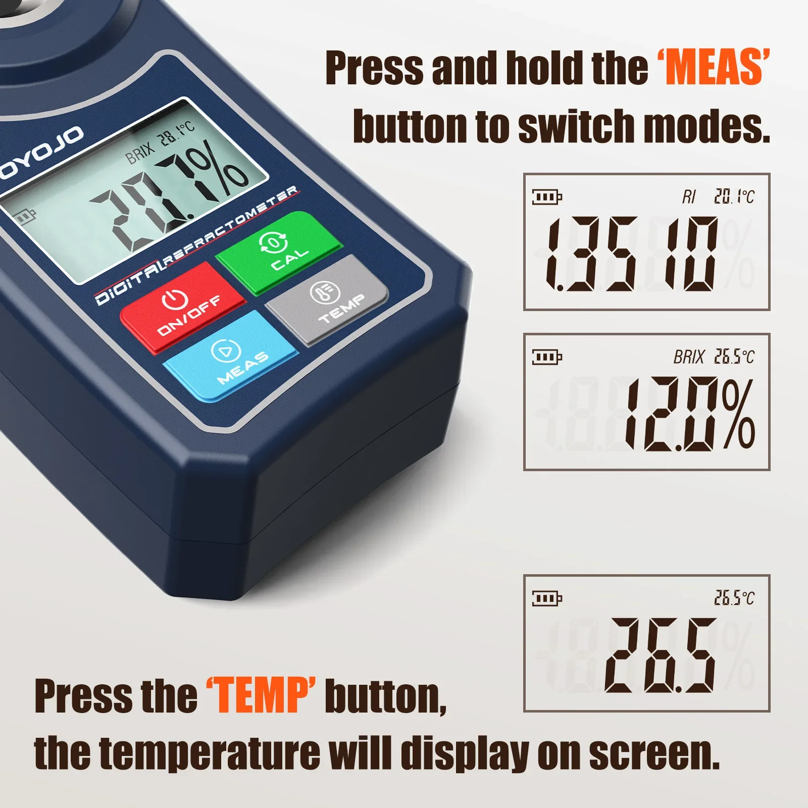 0~55%  Brix Meter for Fruit Drink Honey Digital  Refractometer Sugar Tester Meter Suger Content Measuring Instrument