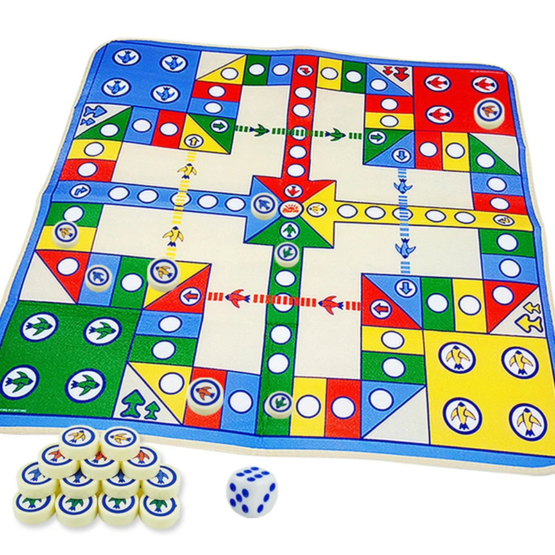 Foldable Flying Chess Crawling Mat Kids Carpet Portable Board Game Camping Travel Game Set Parent-child Game Flying Chess Rug