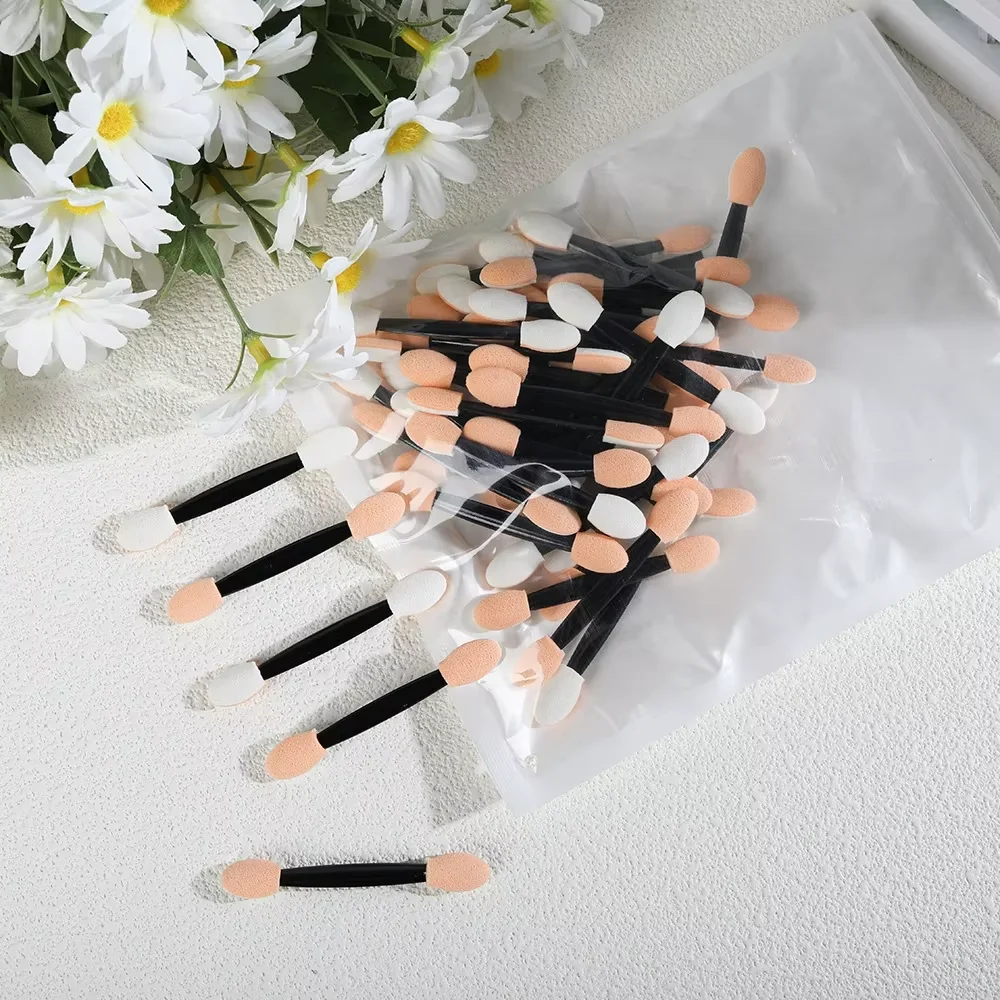 10/30/50/100Pcs Double Ended Nail Art Sponge Brushes Powder Pigment Eyeshadow Applicator Stick MiniPortable Makeup Manicure Tool