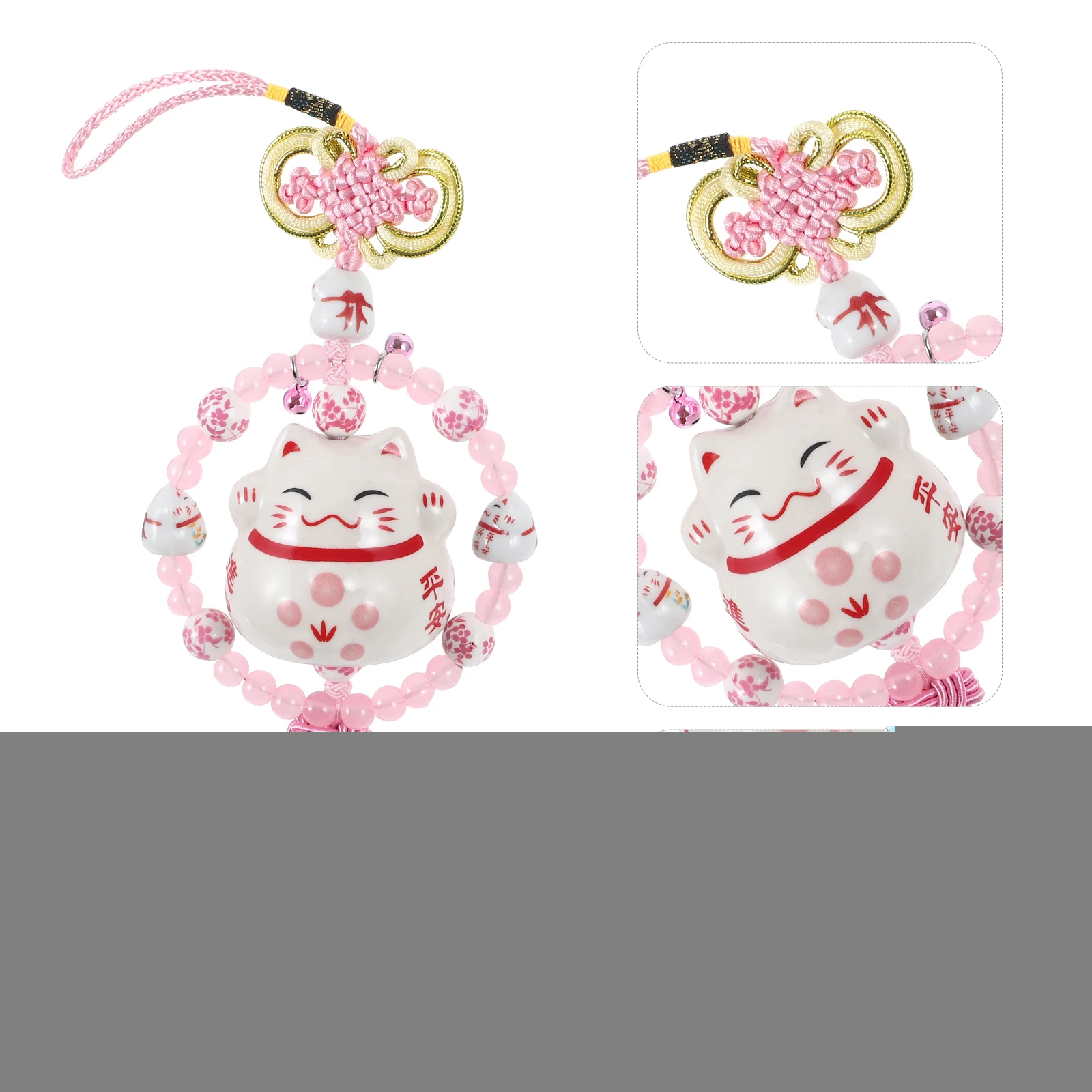 

Trailer Lucky Cat Pendant Miss Car Accessories Interior Wire Crystals Rearview Mirror Hanging