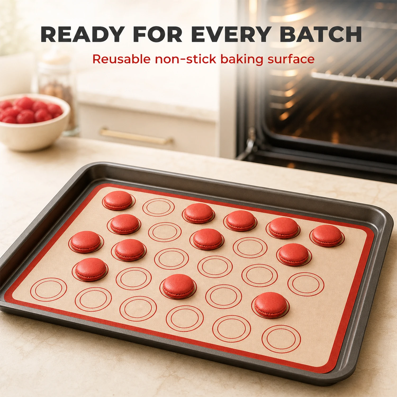 1/2pcs Silicone Baking Mats Thin 0.4mm Reusable Non-Stick Reusable Heat-Resistant Food Grade for Oven Cookies Macaron Pastry