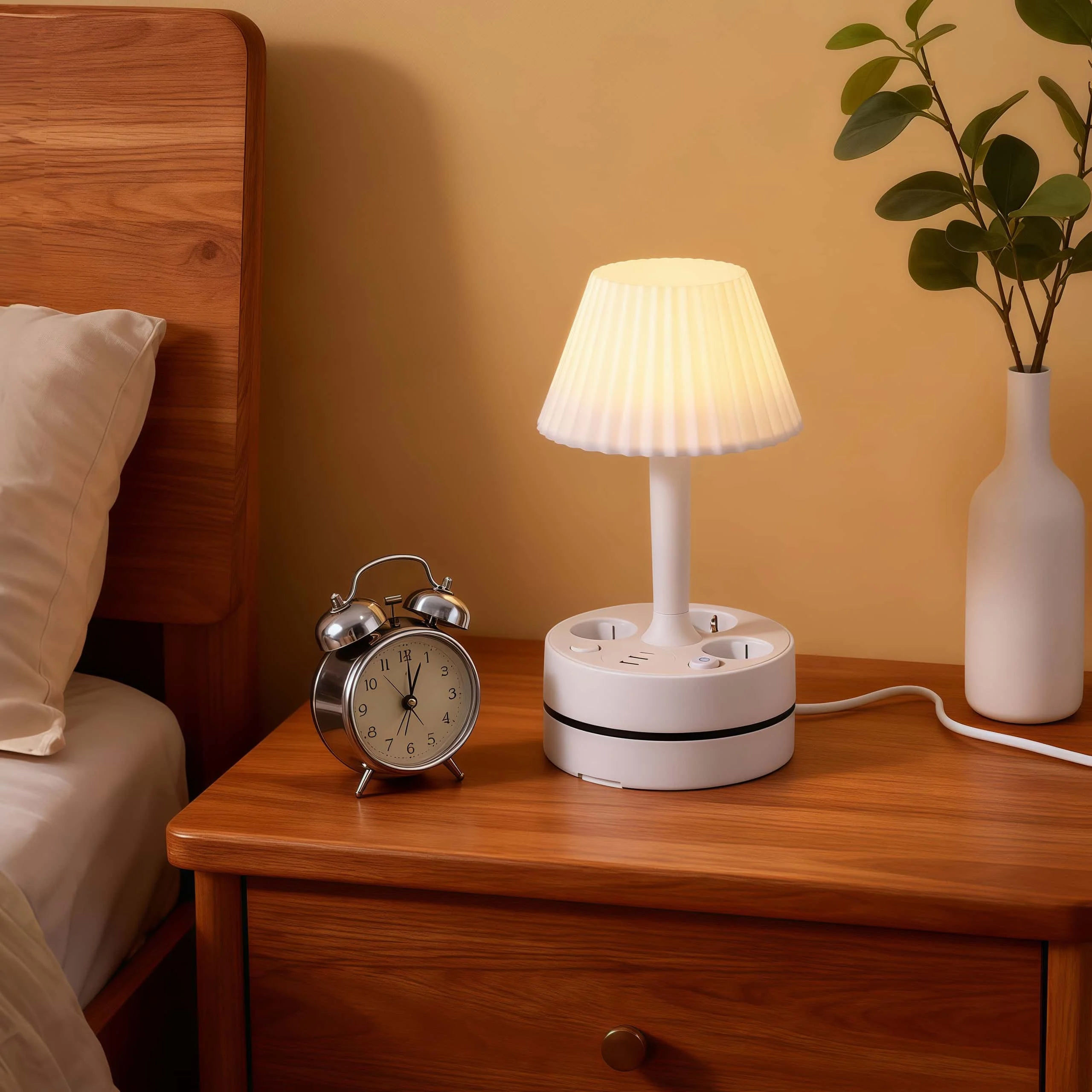 

Multifunctional desk lamp socket, power plug set with a 1.8-meter extension cord, 2 USB interfaces, 1 Type-C interface, 2200W po