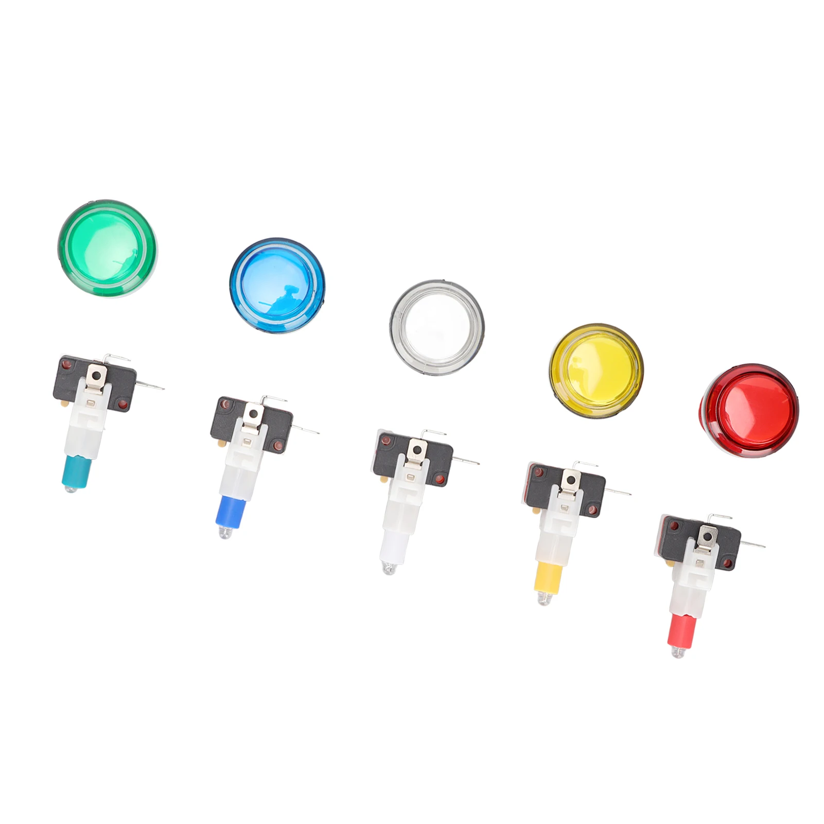 32mm Arcade Game Push Button 5 Colors LED Light Self Reset DIY Arcade Machine Button Switch for Gamepads Arcade Game Push Button