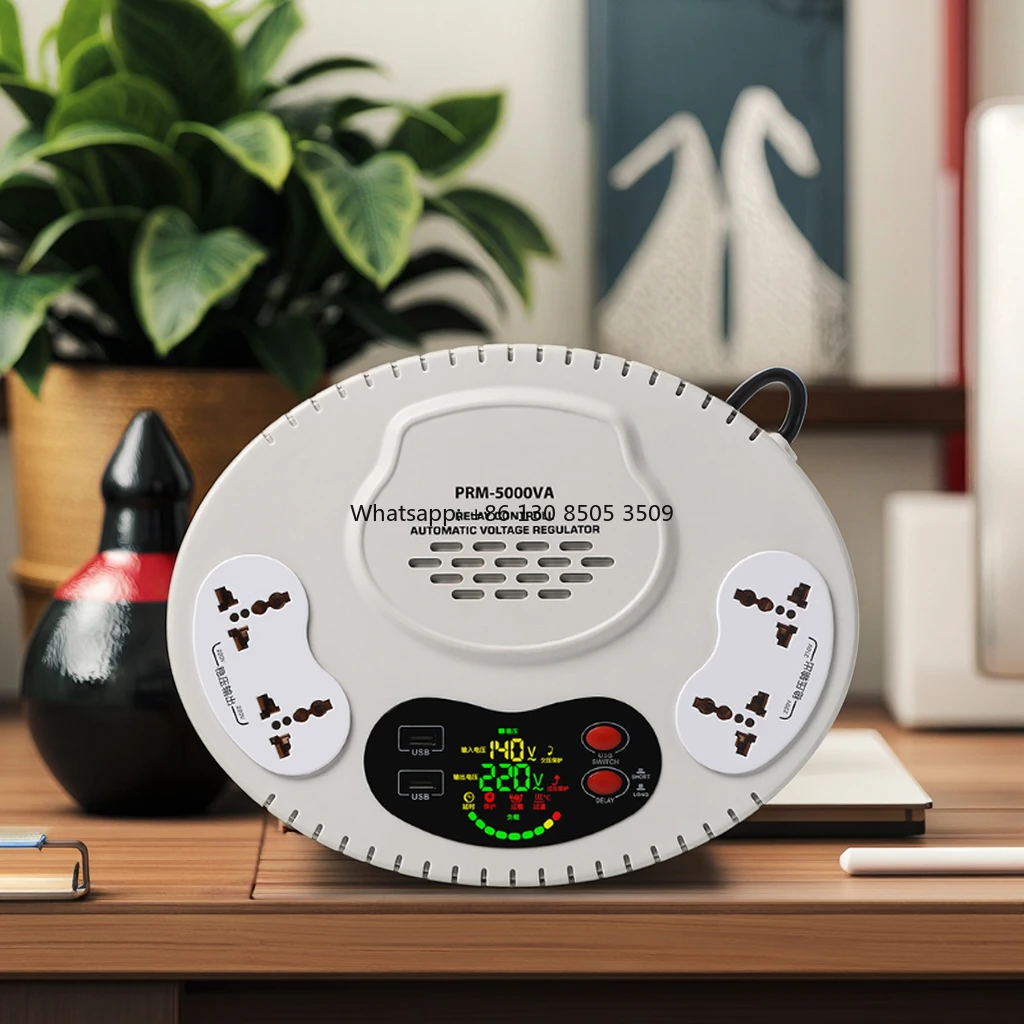 Wholesale 15KVA Wall-mounted Stabilizer Single Phase LCD Display Multi-socket Automatic Voltage Regulator for Air Conditioning