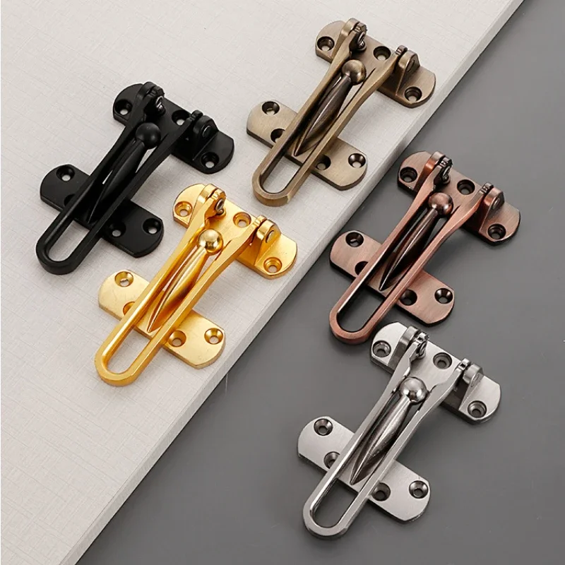 Anti-theft Buckle Hotel Security Door Buckle Black Anti-thief Hotel Buckle Surface-mounted Latch Wooden Door Anti-lock Door Bolt