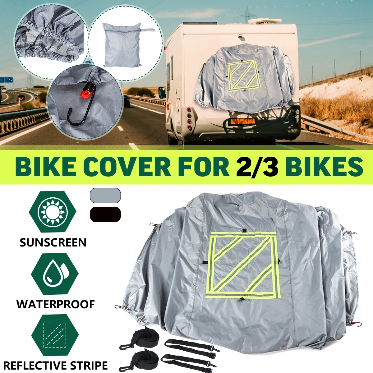 Universal Waterproof Motorhome Bike Bicycle Car Cover 420D Anti UV Sunscreen Snow Cover Outdoor Prevent Rain Cover Accessories