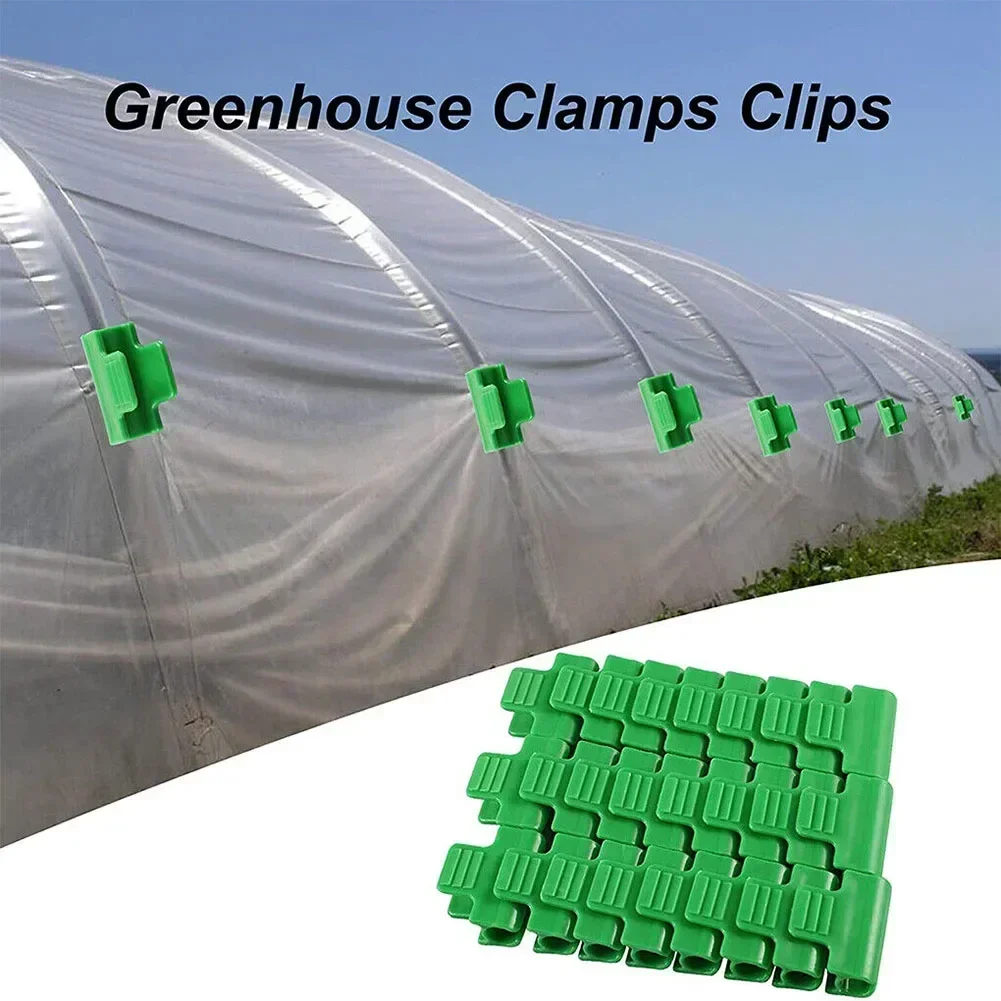 

50pcs Greenhouse Clamps Film Row Cover Netting Tunnel Hoop Clips For 11/16mm Plant Gardening Plastic Clips Garden Accessories