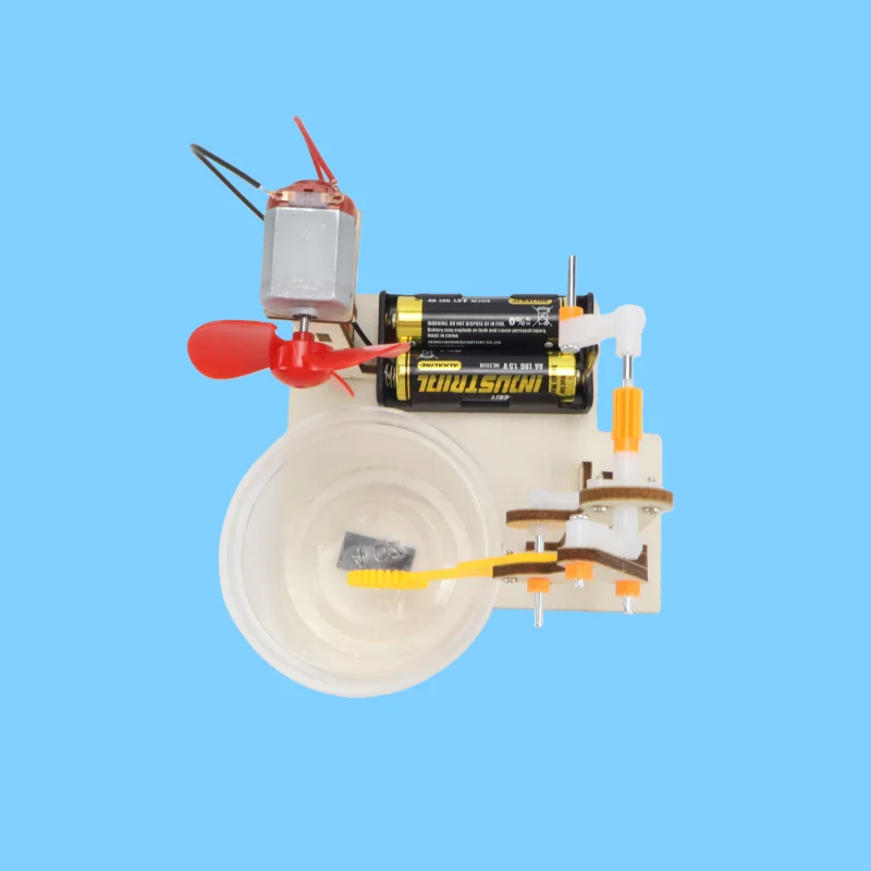 Fabricante de bolhas de manivela, brinquedo de montagem de madeira para crianças, experimento científico diy, soprador de bolhas, brinquedo para crianças