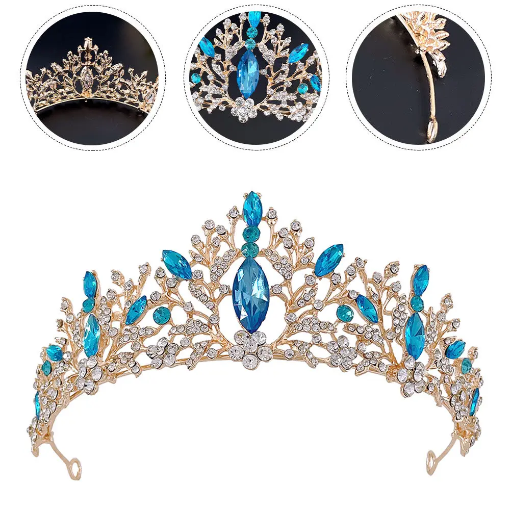 

Elegant Rhinestone Crown Headdress for Bride Girl Wedding Bridal Decor Prom Party Birthday Festival Photo Prop Delicate