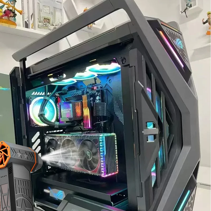 2025年の新しいポータブルターボファン、ハンドヘルド高速ファン、強力なターボファン、高速気流 - 内蔵4000mAh * 2充電器