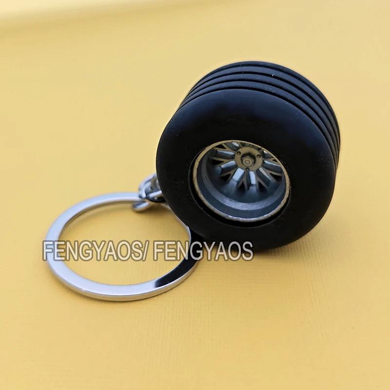 New Style Hub Tire Keychain Luxury Unisex Car Keychain Mini F1 Racing Wheel Keychain Luggage Key Charm