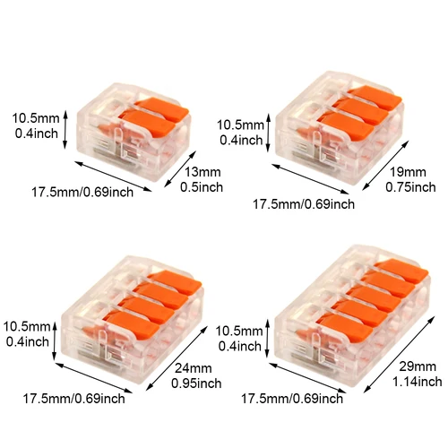 Imagen 2 del producto Caja de 20/90 Uds., conectores de Cable de palanca eléctrica, 2 puertos, 3 puertos, 5 puertos, abrazadera de Cable eléctrico, Mini conector de Terminal de Cable rápido