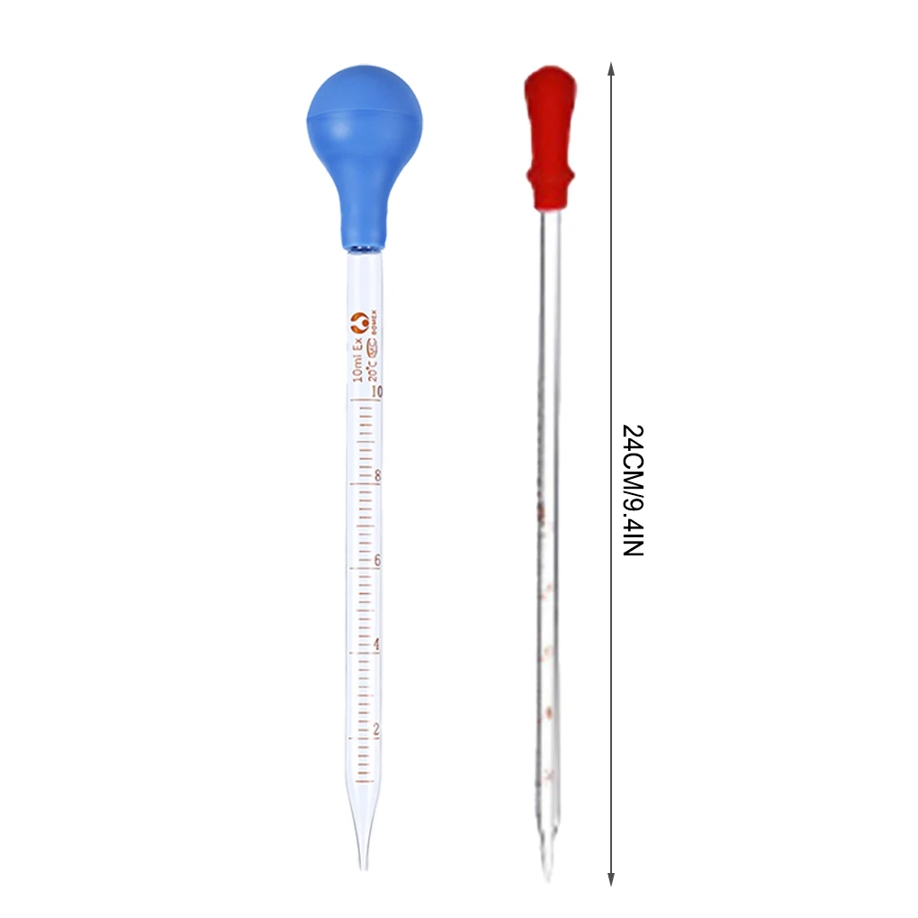 Contagocce calibrato in gomma con testa in scala pipetta per uso domestico tubo cadente 2ml