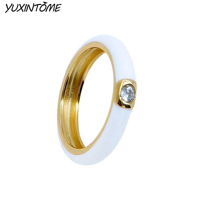 

24K Gold-plated Creative Retro Colorful Enamel Ring Female Minimalist Flower for Ladies Wedding Party Engagement Jewelry Gift