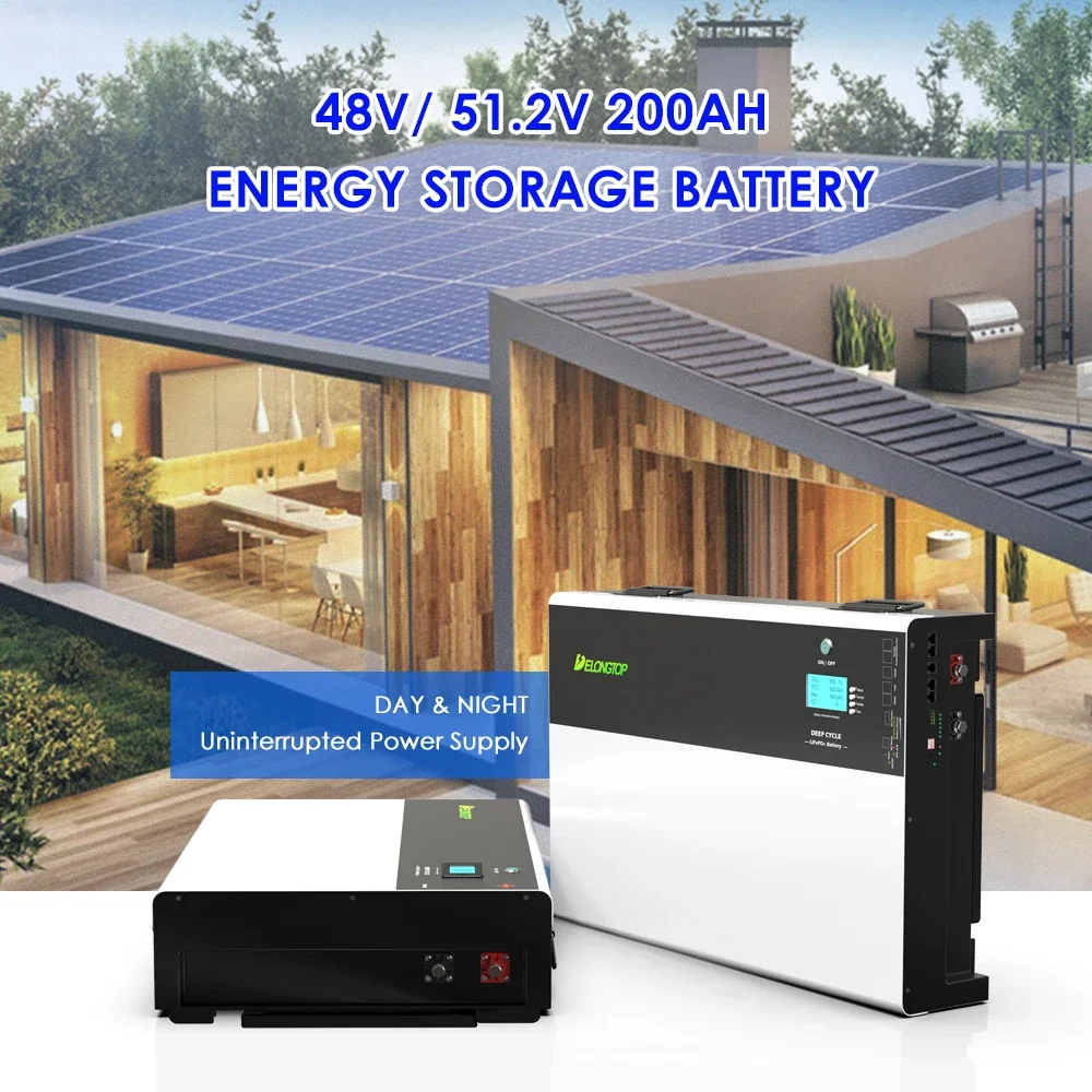 48V 200Ah 10KWH Wall-Mounted Lithium LiFePO4 Battery With Hybrid Inverter 48V Solar Energy Battery