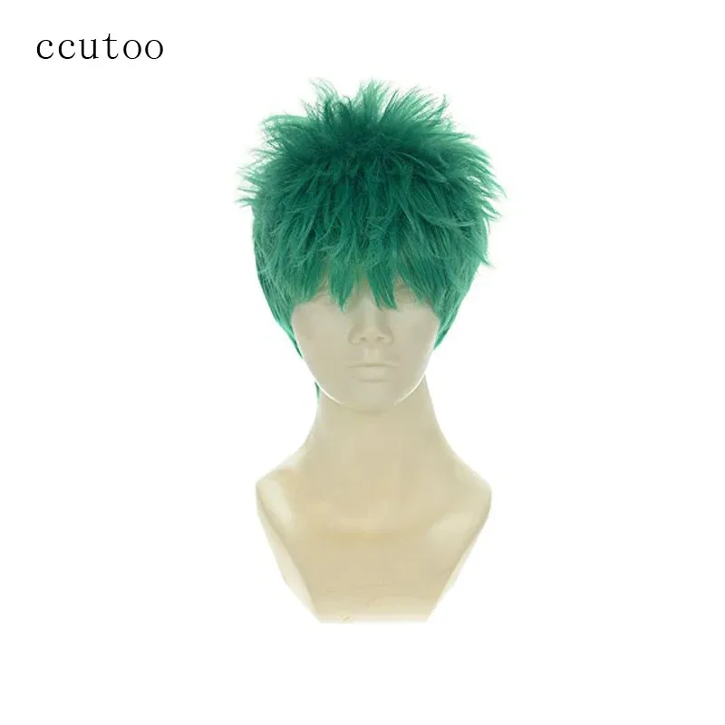 

zizi 2025 ccutoo Roronoa Zoro 10" Male's Short Green Fluffy Synthetic Cosplay Hair Wigs Heat Resistance Fiber