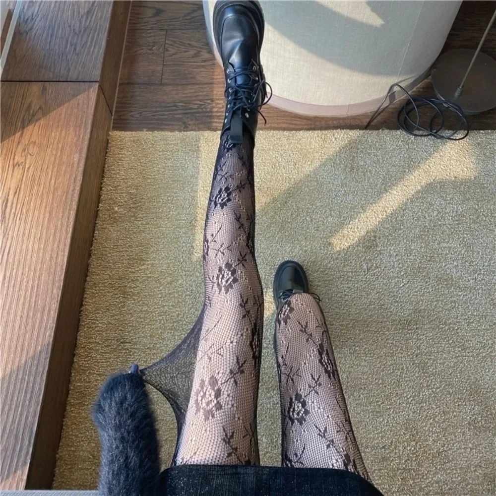 Sexy Black Fishnet Stockings Women Pantyhose Lace Mesh JK Lolita Hollow Out Pantyhose Party Club Luxury Tights Women Stockings