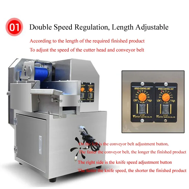 Commercial Vegetable Cutter Machine Multi-Functional Slice Cutting Section Dual Motor Adjustable Speed Electric Vegetable Cutter