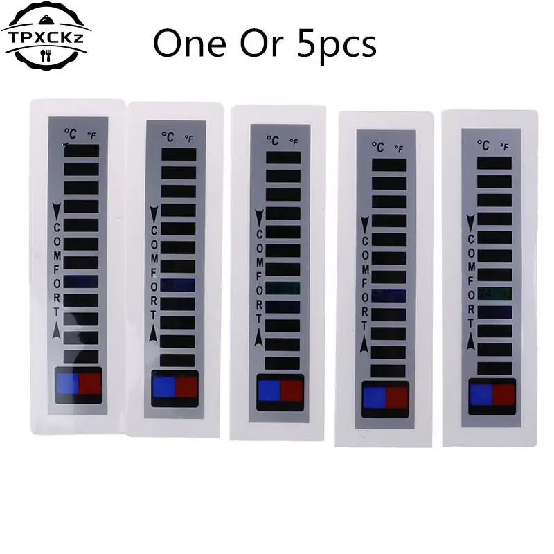 1/ 5pcs abbigliamento marchio termometro piumino a cristalli liquidi tute da sci termometro domestico abbigliamento caldo