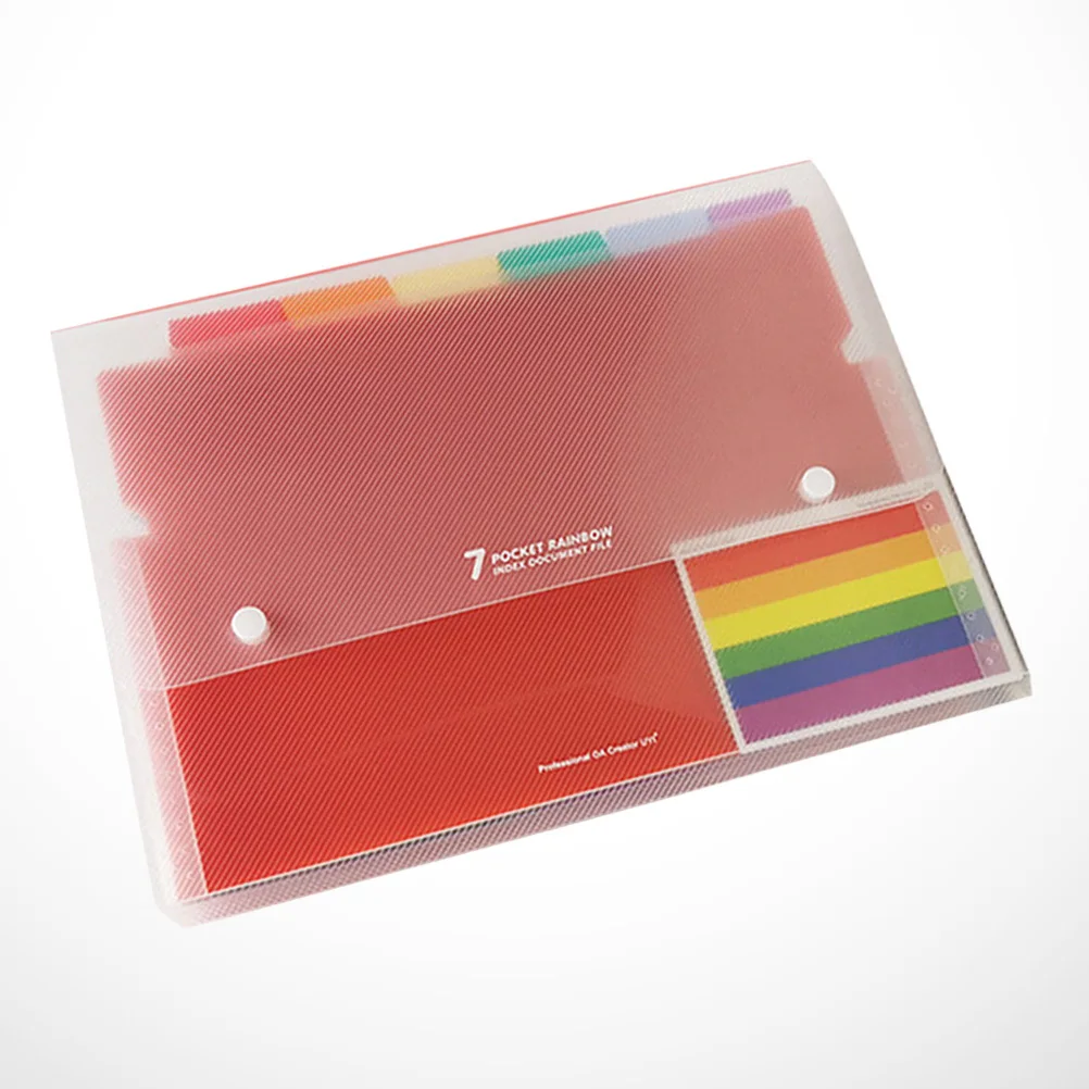 

7 Pockets Portable Expandable File Folder Rainbow Plastic Document Organizer Folder Bag for Efficient Paper Management