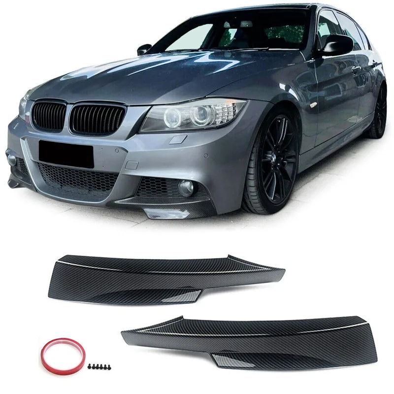 For BMW Accessories 3 Series E90 E91 328i 325i LCI M-Tech Sports 2009 2010 2011 2012 Front Splitters Bumper Lip Covers Carbon Lo