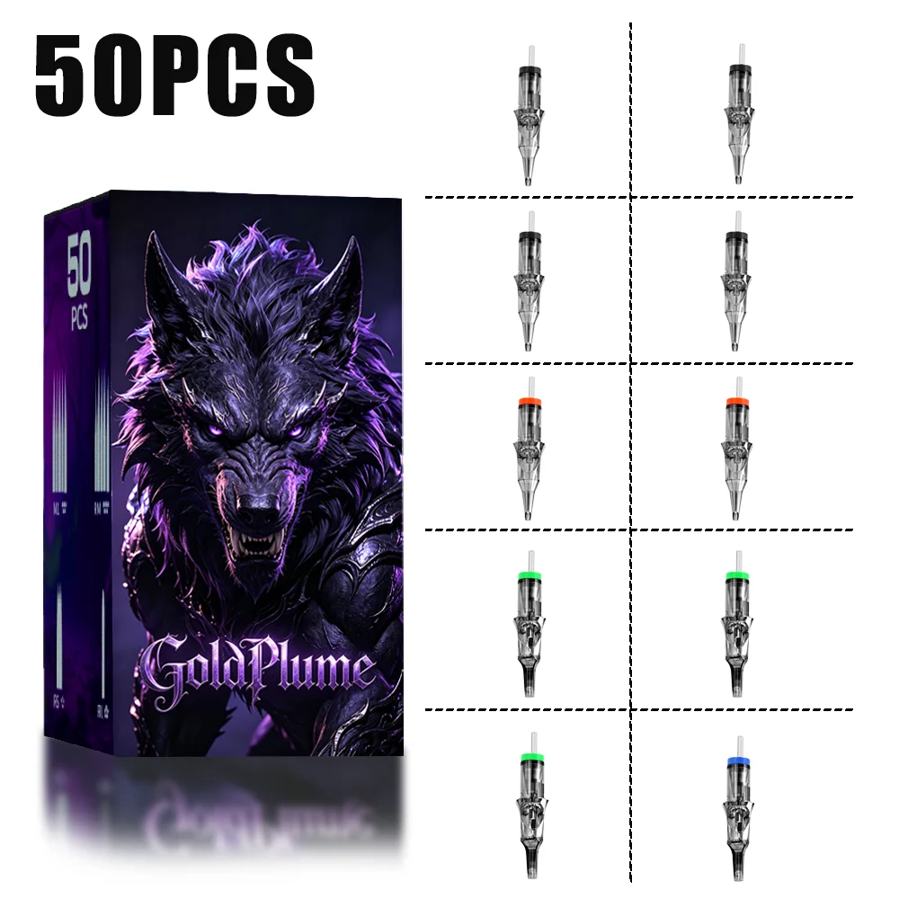 

GoldPlume 50Pcs/Box Disposable Mixed Size Tattoo Needles Standard Round Liner Tattoo Needles For Artists Beginners Body Art Tattoo Supplies