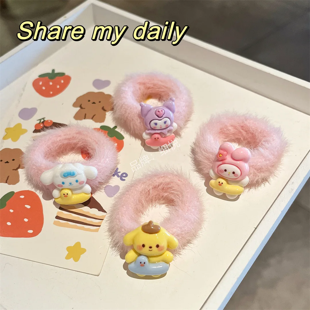 

For Melody's cute, fluffy hair tie for the girl ponytail with sturdy hair string in Korean style, simple and elegant.