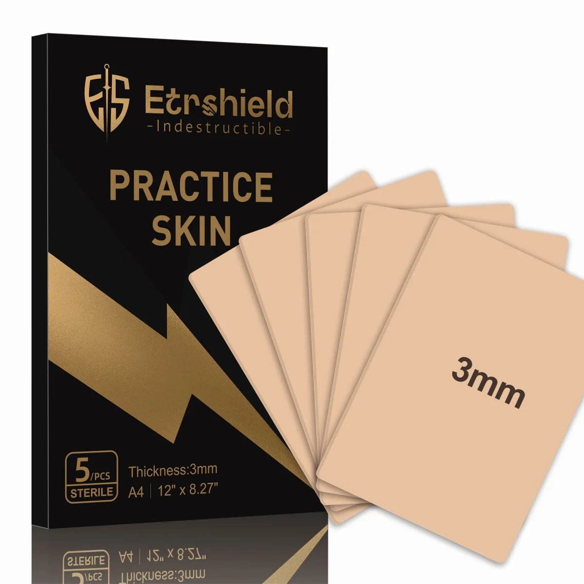 

5Pcs 3MM Tattoo Fake Skin, A4 11.8" x 7.87" Double Sides Blank Tattoo Practice Fake Skins for Tattooing
