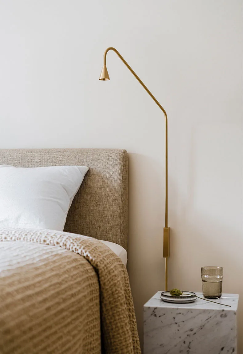 Minimalist Aluminium Wall Light Rotatable Matte Gold Black