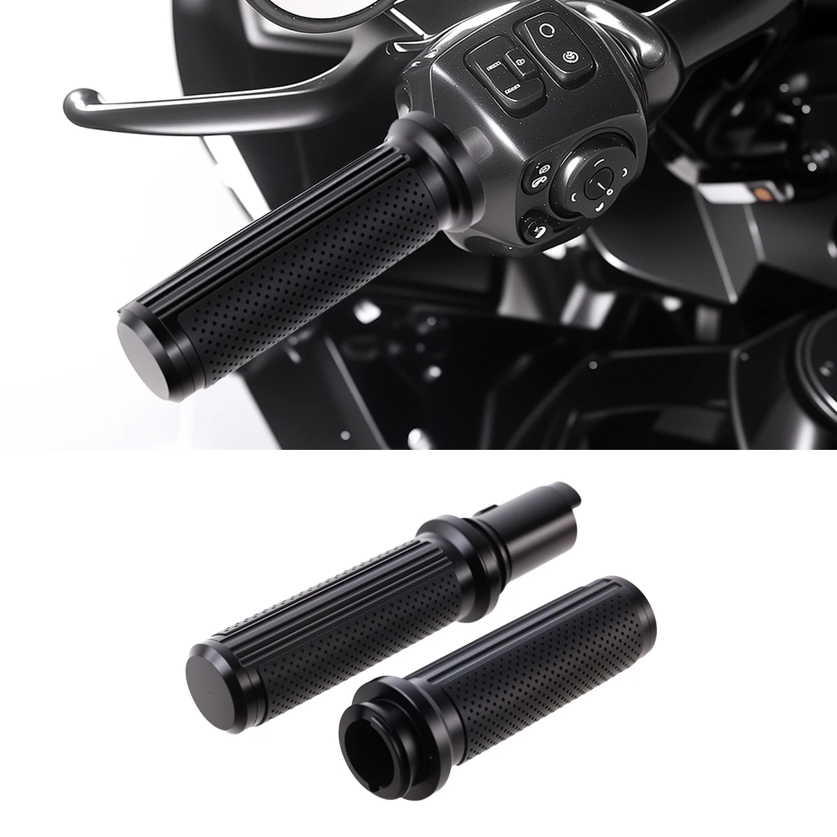 2024Motorcycle Black Soft Comfort Hand Grips Compatible For Harley Touring Street Road Glide FLHXSE FLTRXSE 2024 2025