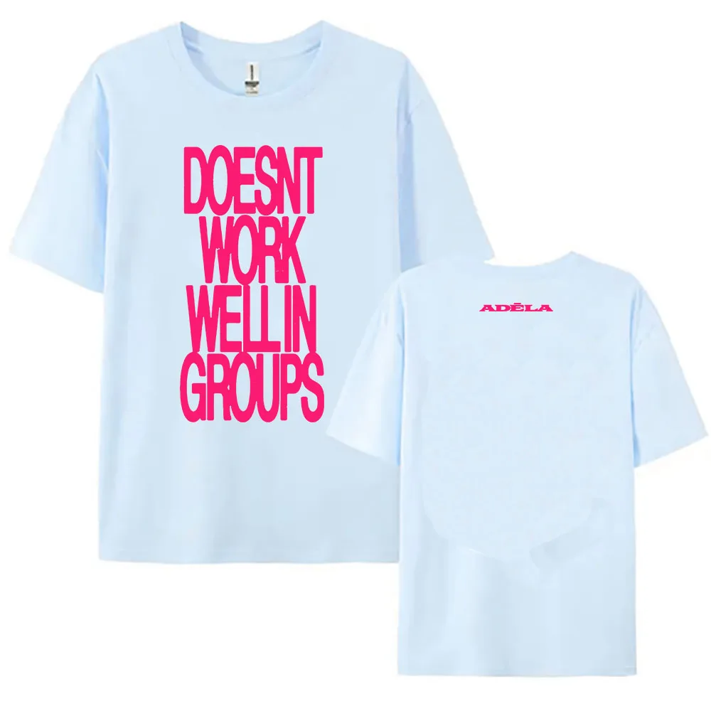 ADÉLA لا تعمل بشكل جيد في المجموعات تي شيرت رجالي قطني بأكمام قصيرة تي شيرت كاجوال للجنسين ملابس الشارع الشهير ملابس نسائية مطبوعة #5