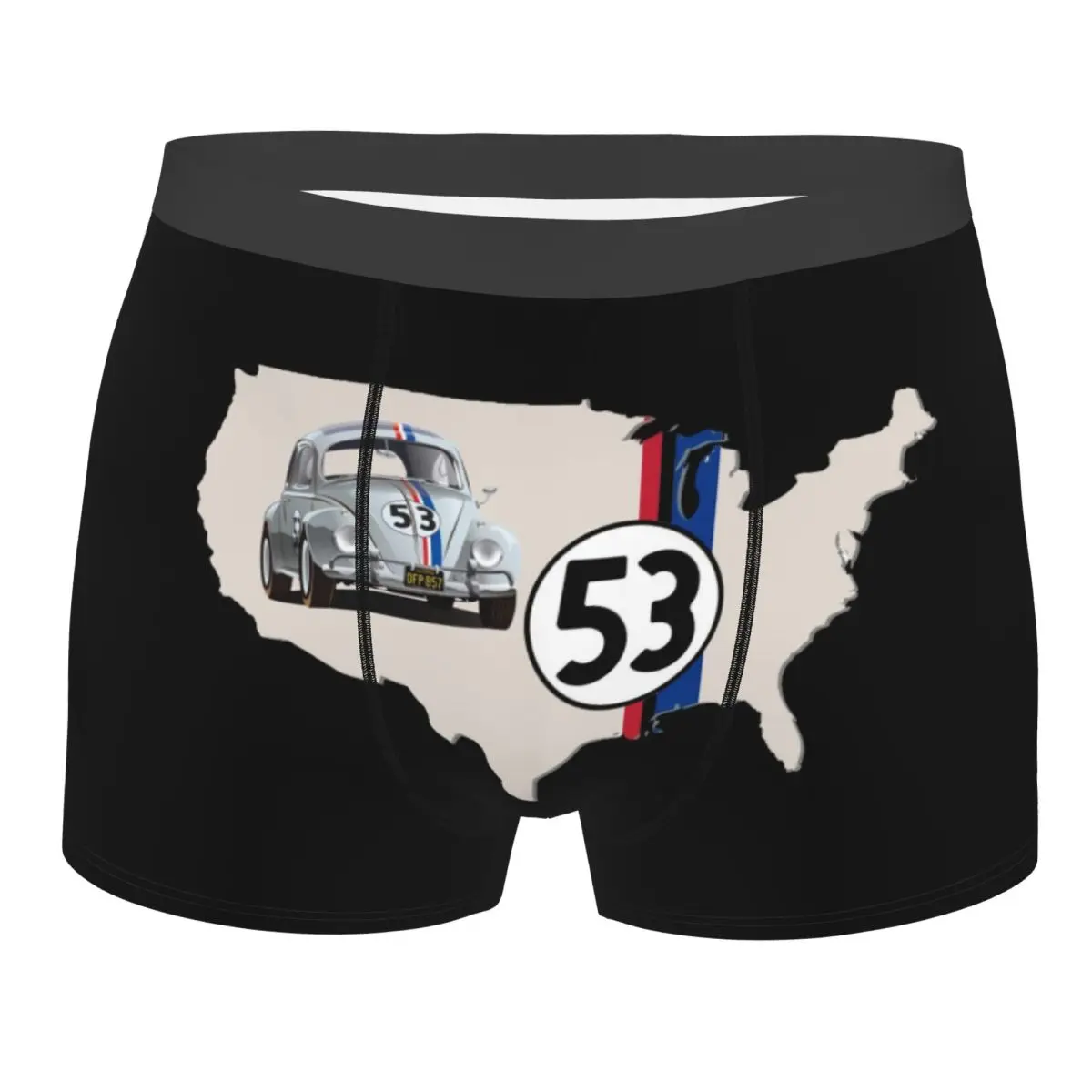 

Custom Herbie 53 Classic Racing Car Logo Underwear Men Print Boxer Briefs Shorts Panties Soft Underpants