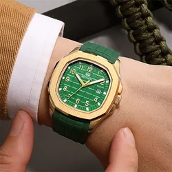 Fashionable minimalist men watch with alloy case rubber strap quartz waterproof luminous calendar suitable gift giving gathering