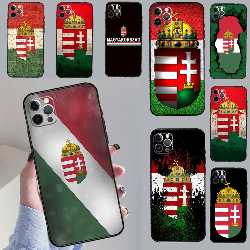 Hungary Flag Phone Case For iPhone 16 11 12 13 14 15 Pro 12 13 Mini X XR XS Max Plus Cover Coque