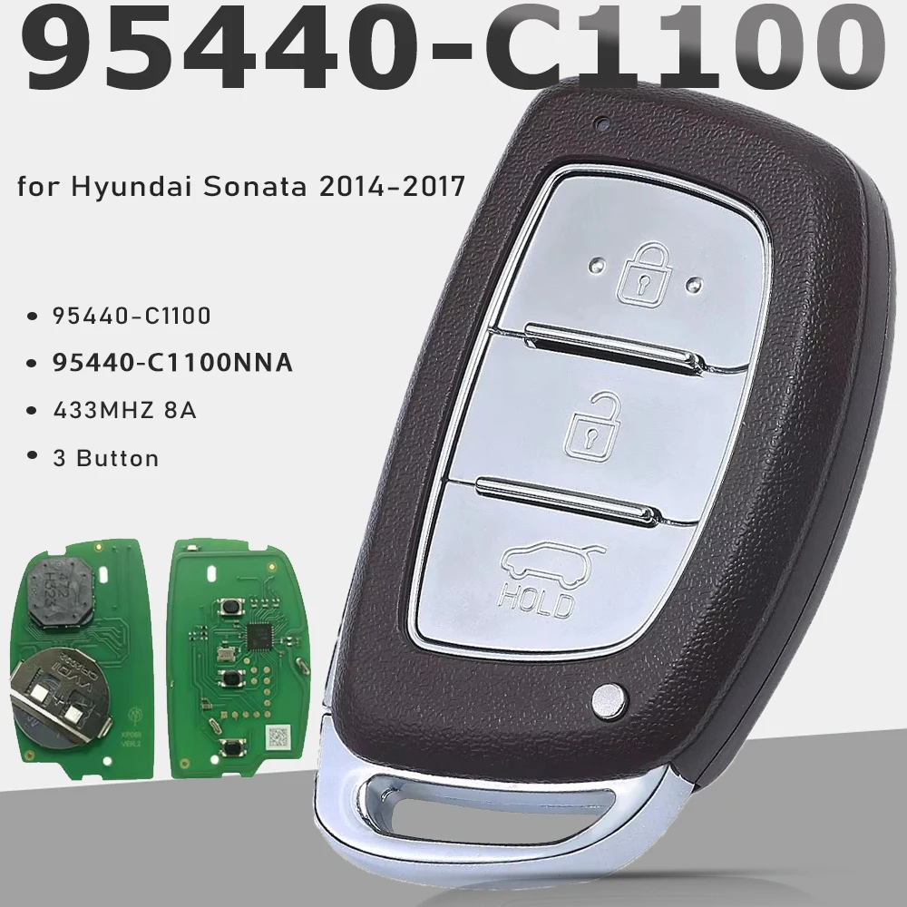 

KEYECU 95440-C1100/95440-C1101 95440-C1100NNA Умный дистанционный брелок 433 МГц 8A чип для Hyundai Sonata 2014 2015 2016 2017