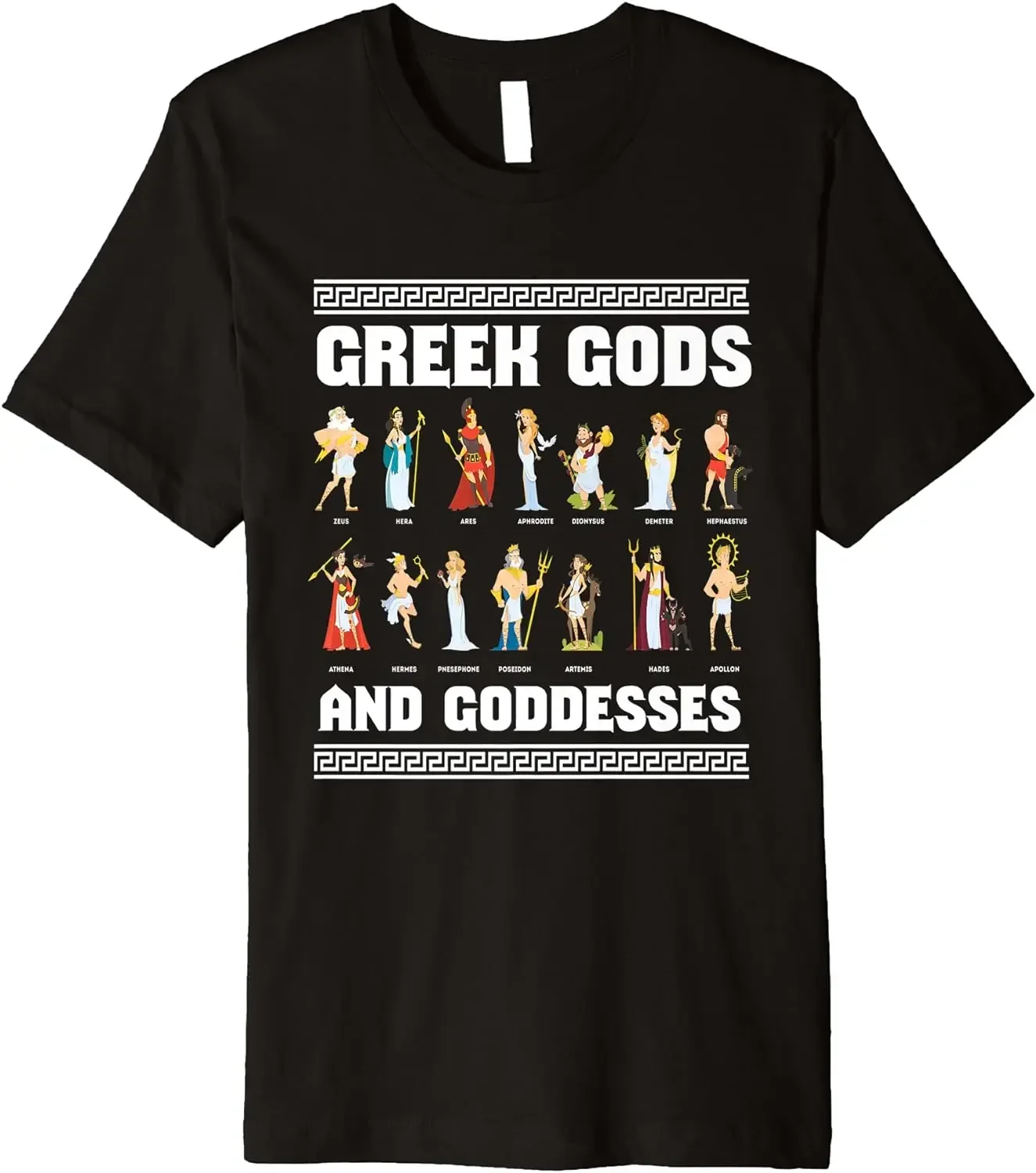

Greek Mythology Gods and Goddesses Icon Printed T-Shirt 100% Cotton O-Neck Summer Short Sleeve Casual Mens T-shirt Size S-3XL