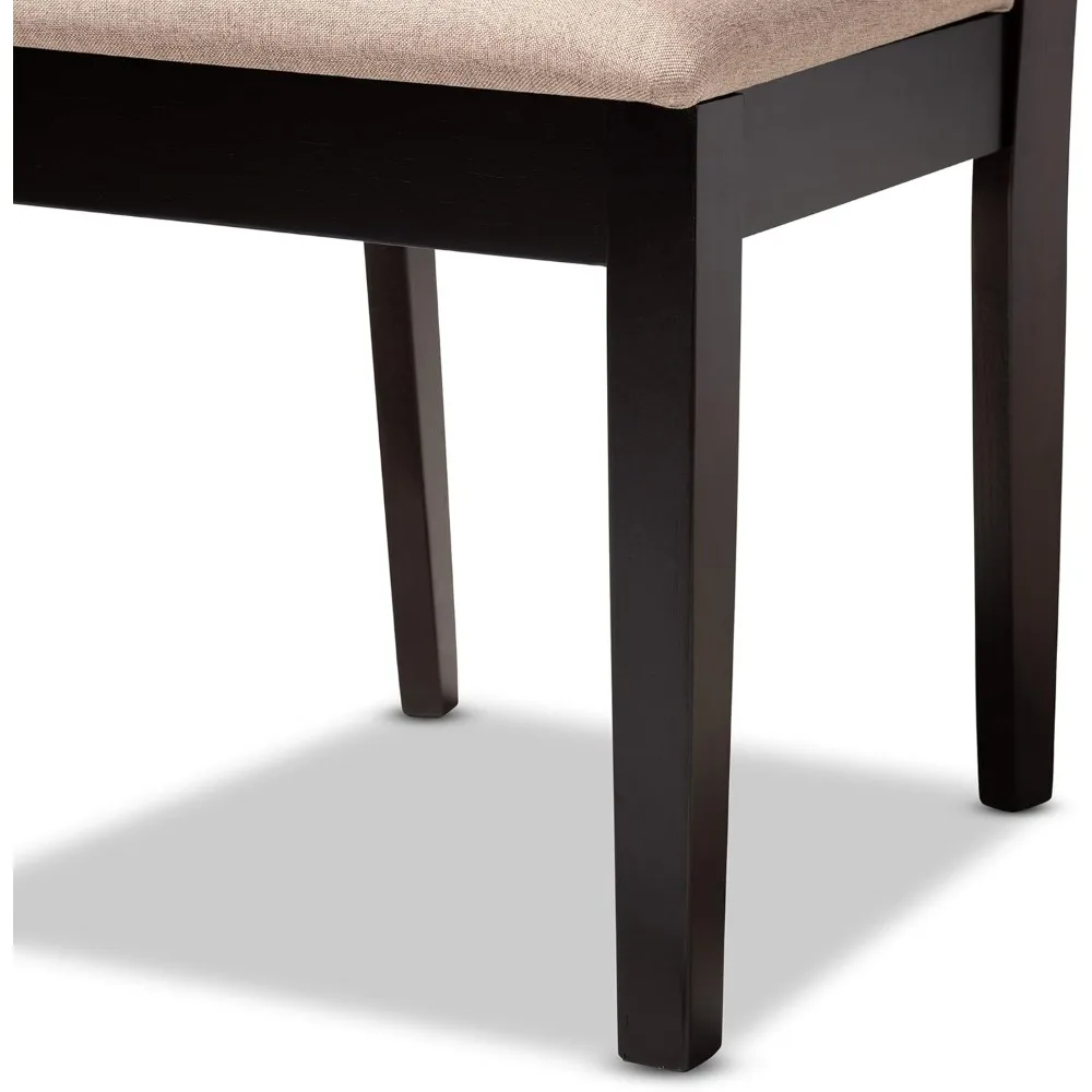 Dining Chairs, One Size, Wood, Sand Brown/Espresso