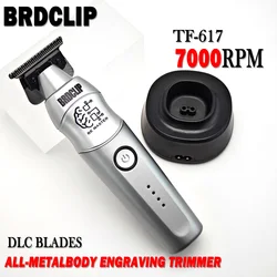 BRDCLIP TF-617 Zinc Alloy Body DLC Blade 7000RPM NEW Professional Hair Clipper Salon Beard Suitable for Sideburns Trimmer Men's