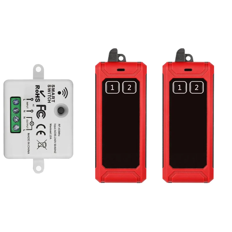 1000m 433 Mhz AC110V 220V 1CH Wireless Remote Control LED Light Switch Relay Output Radio RF Transmitter And 433 MHz Receiver