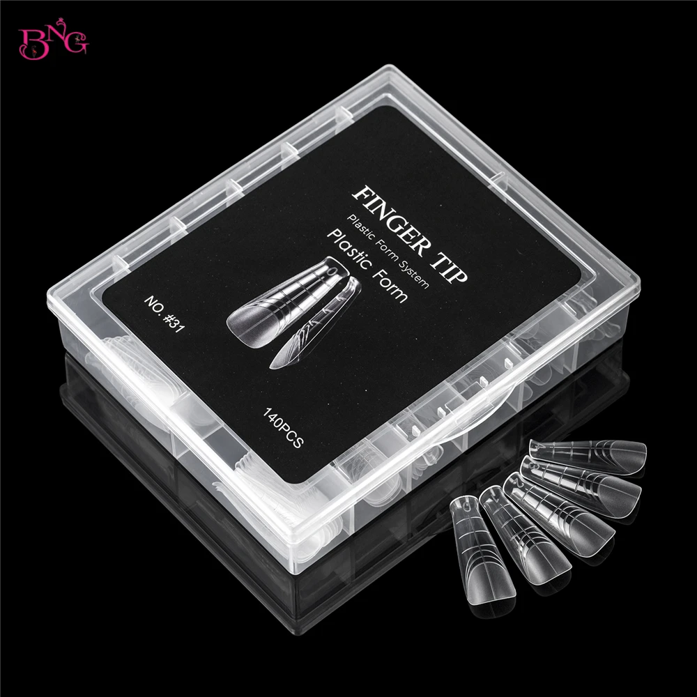 بنج 140 قطعة أشكال أظافر مزدوجة لجل تمديد البولي واضح بولي جيل للأظافر خنجر/بيضاوي/قوالب أظافر اللوز لصالون تصميم فن الأظافر