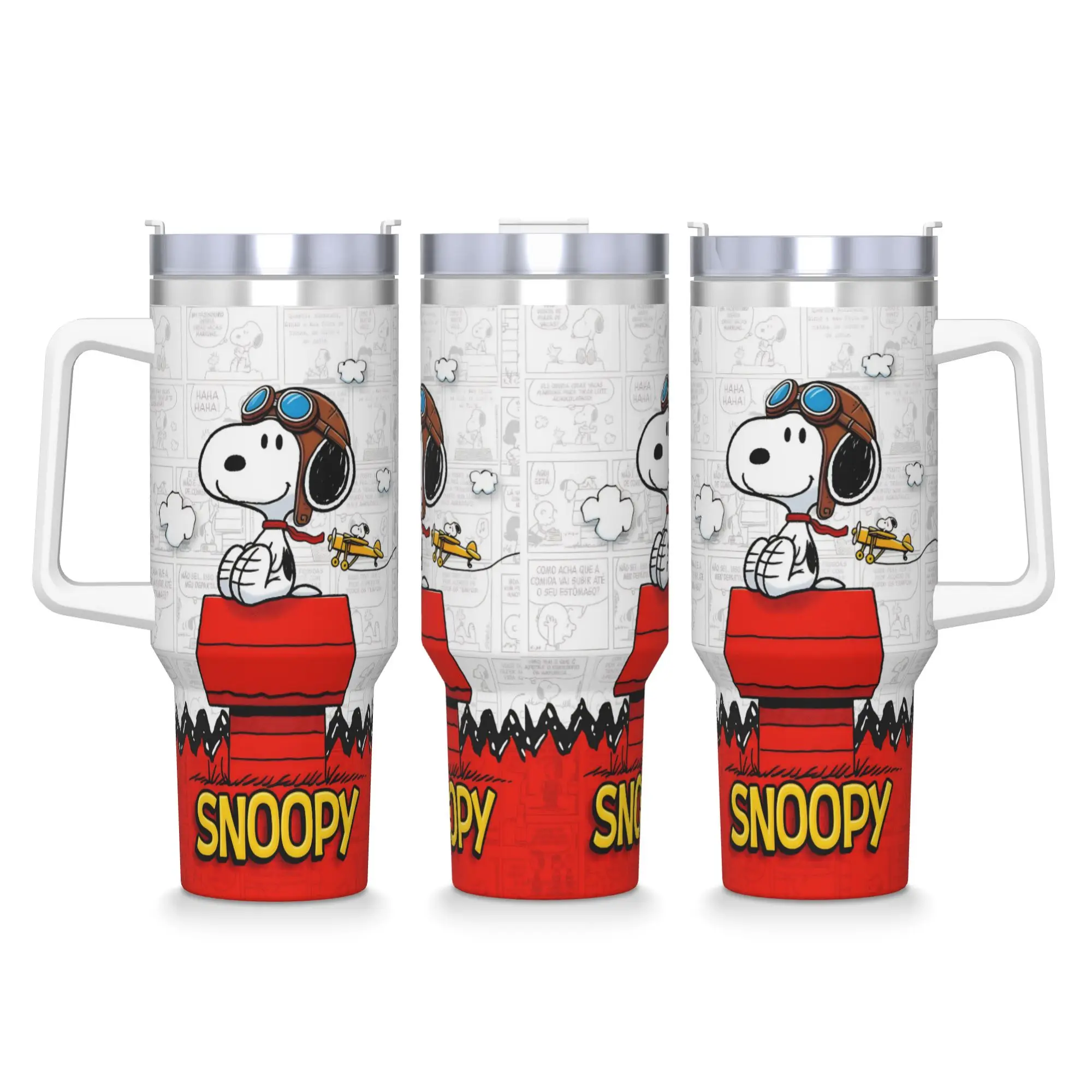 

Peanuts Woodstock with Friends Stainless Steel Tumbler Mugs Cup Large Thermal Cups Keep Heat Cold Drink Milk Tea Water Bottle