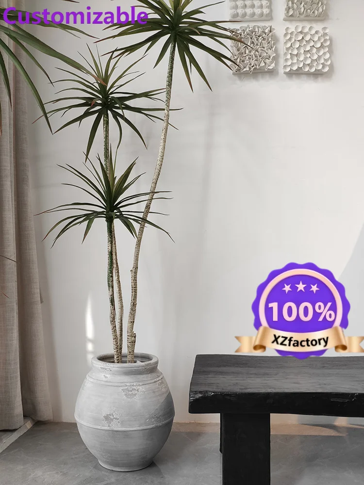 Factory Direct 2026 Top RatedVintage vase coarse pottery wabi wind plant B & B pottery pot antique white ceramic flower ware flo