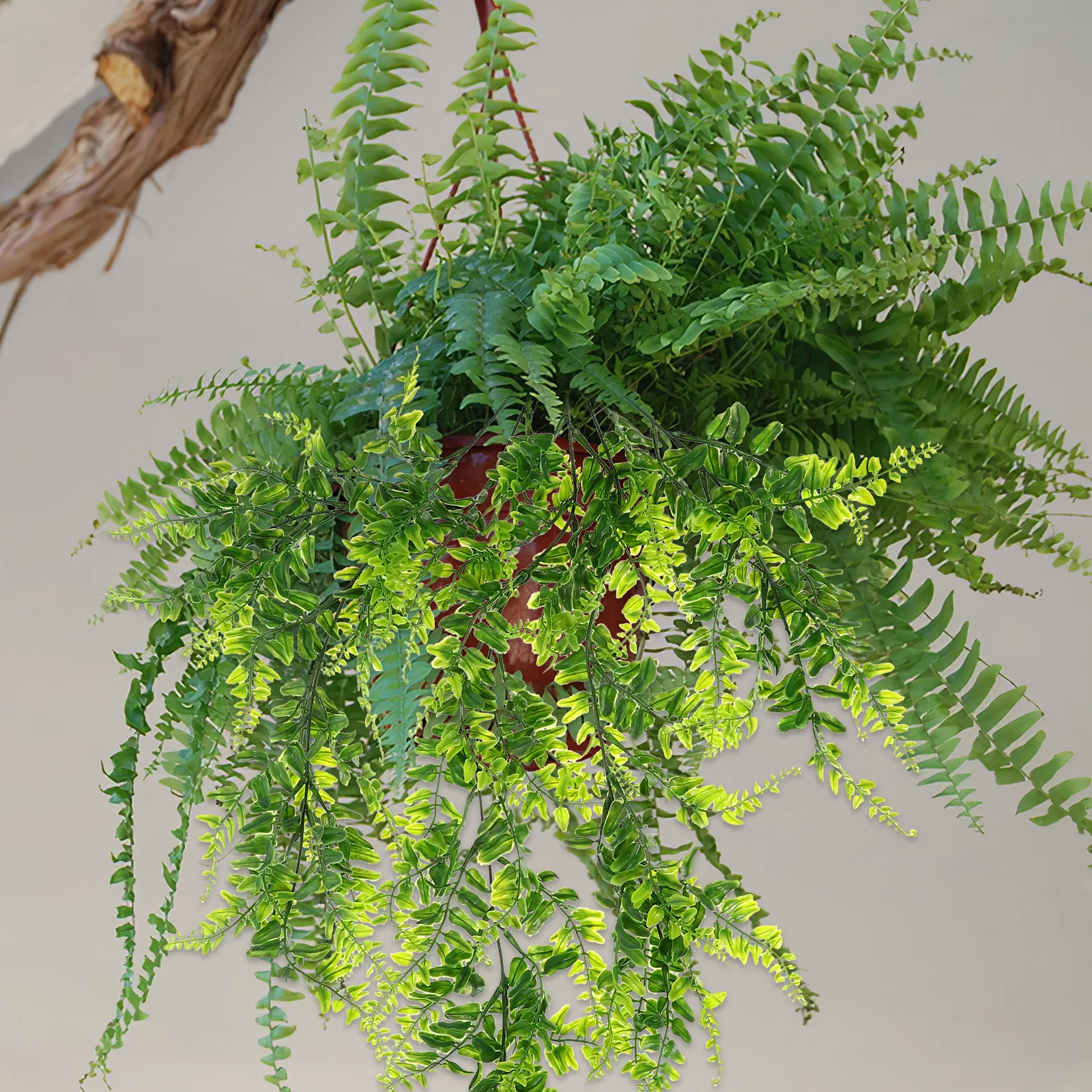 

2pcs Artificial Fake Ferns Simulation Hanging Plants For Home Garden Wedding Wall Hanging Decor Greenery Faux Plants