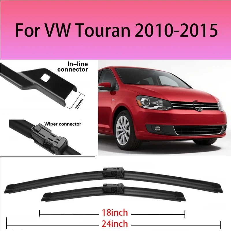 

Wiper Front Wiper Blades For VW Touran 2010 2011 2012 2013 2014 2015 Windshield Windscreen 24"+18" Accessories