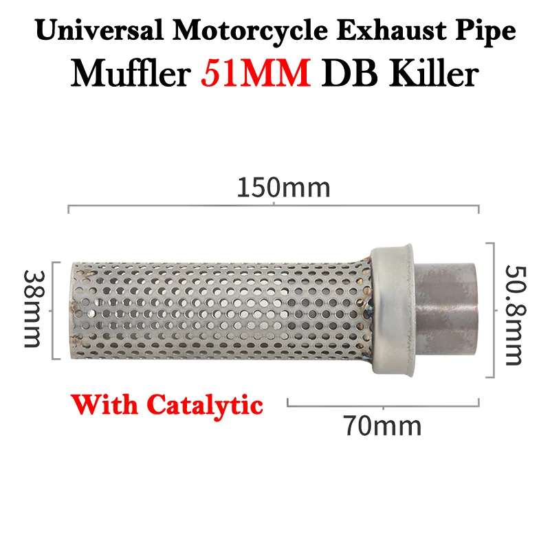 50.8mm 60mm DB Killer Universal Motorcycle Yoshimura Exhaust Escape Moto Mesh Catalyst Damper Silencer Muffler Arrester Dit Bike