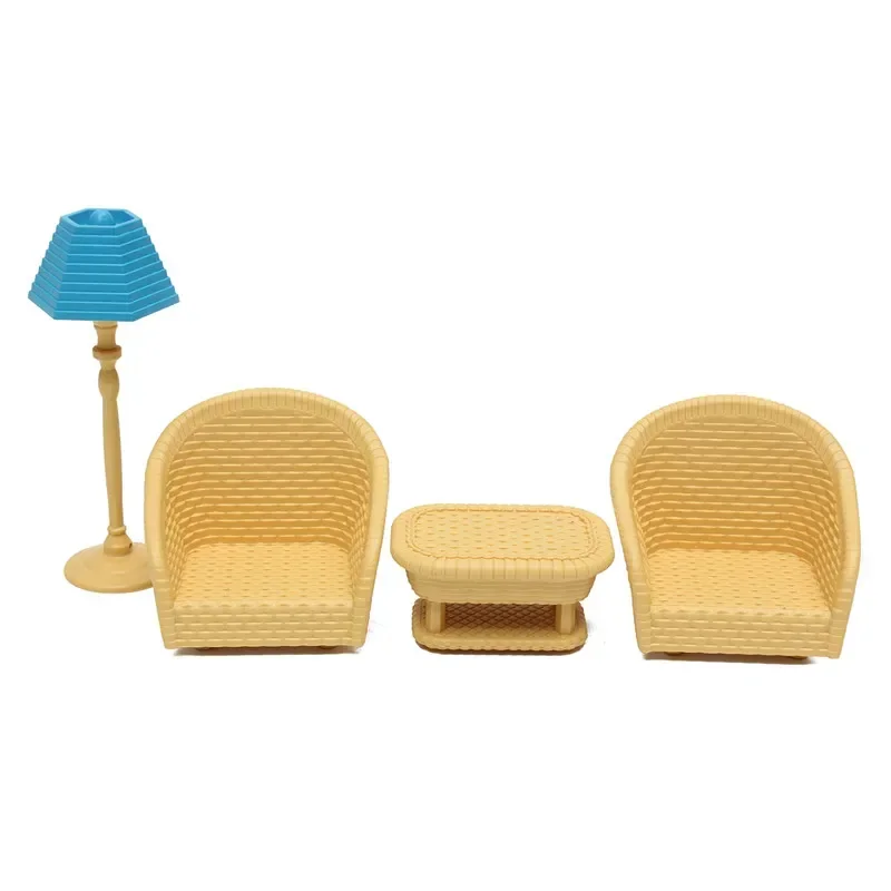 Conjunto de muebles de casa de muñecas en miniatura para niños, juguete de decoración para cocina, sala de estar, baño, gran oferta